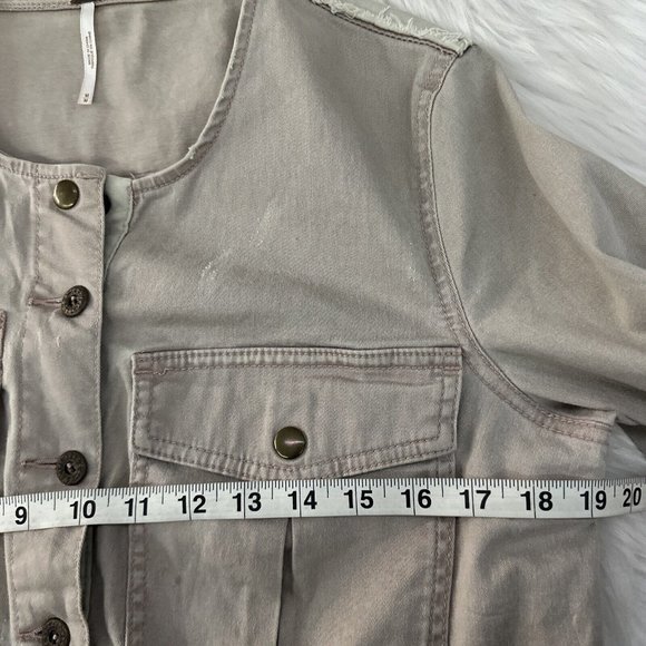 Free People womens button up light weight jacket size M cotton - Picture 9 of 14